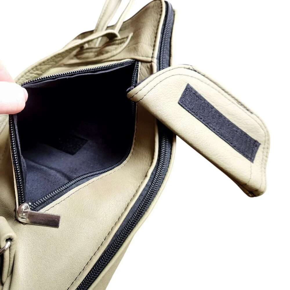 Earthy Taupe Minimalist Genuine Leather Handmade in Mexico Backpack - Picture 8 of 10